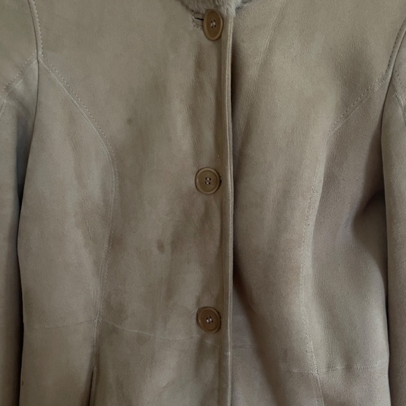 Vintage Suede and Faux Fur Coat - Picture 5 of 6